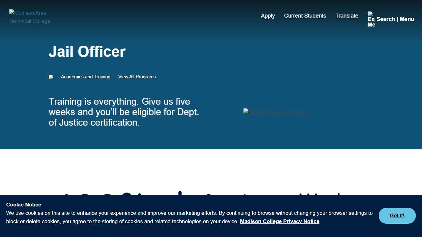 Jail Officer Certificate Madison College